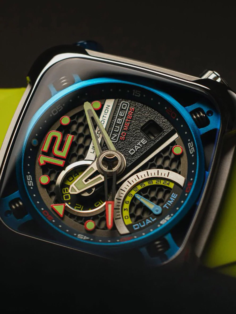 Nubeo NB-6096-01 vyriškas laikrodis Ecliptic Dual Time 45mm 5ATM