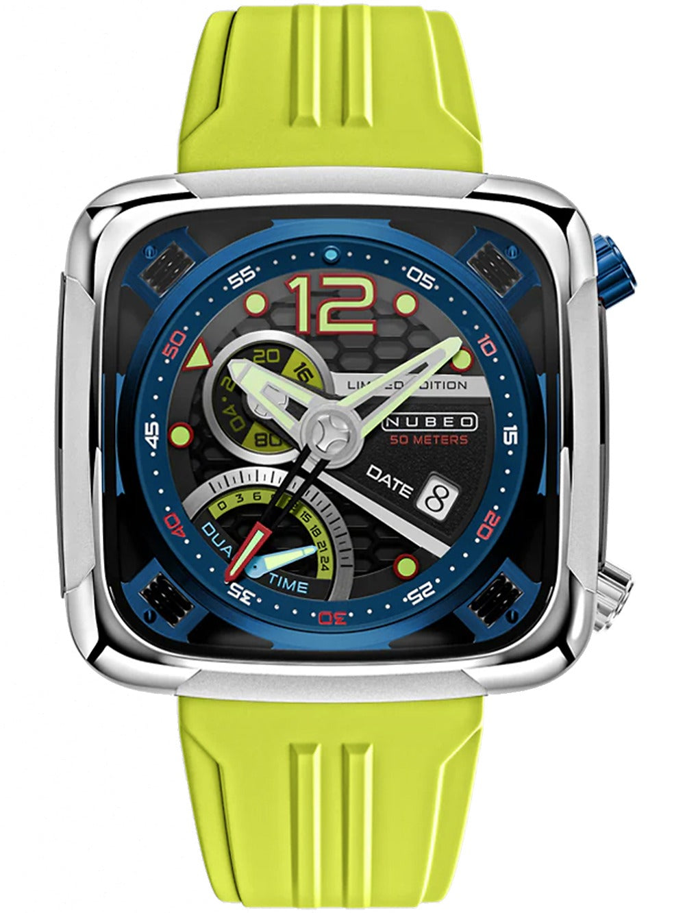 Nubeo NB-6096-01 vyriškas laikrodis Ecliptic Dual Time 45mm 5ATM