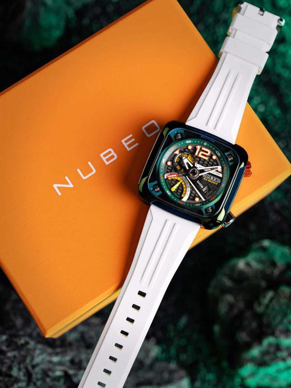 Nubeo NB-6096-02 vyriškas laikrodis Ecliptic Dual Time 45mm 5ATM