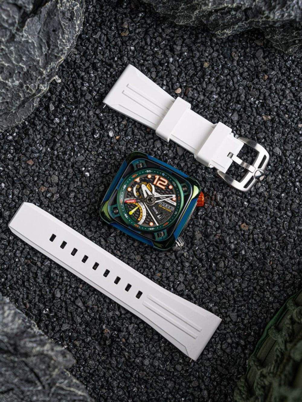 Nubeo NB-6096-02 vyriškas laikrodis Ecliptic Dual Time 45mm 5ATM