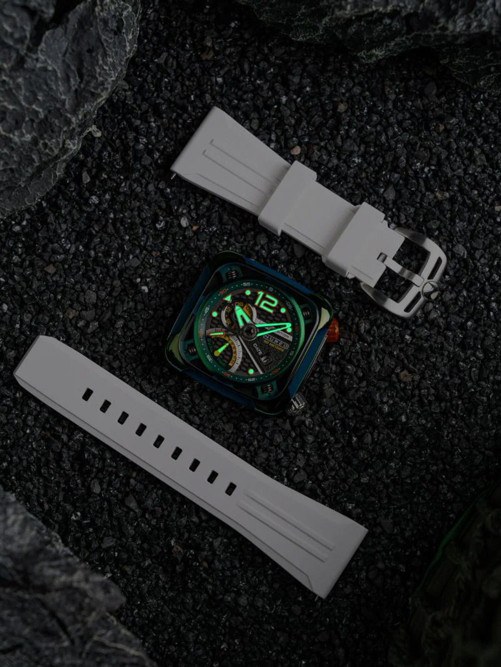 Nubeo NB-6096-02 vyriškas laikrodis Ecliptic Dual Time 45mm 5ATM