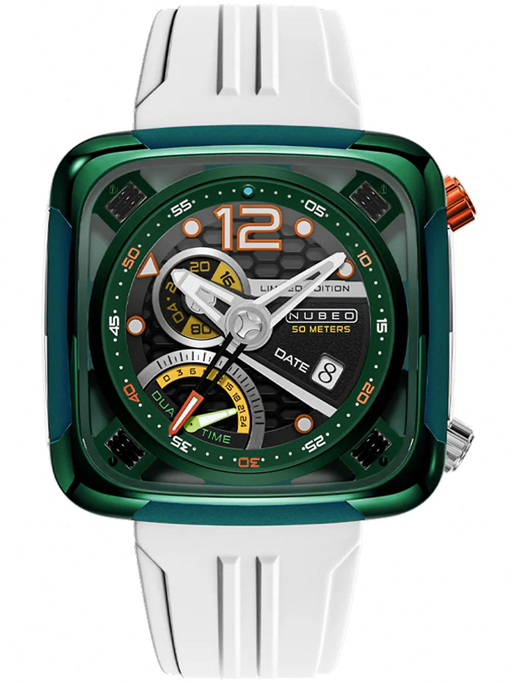 Nubeo NB-6096-02 vyriškas laikrodis Ecliptic Dual Time 45mm 5ATM