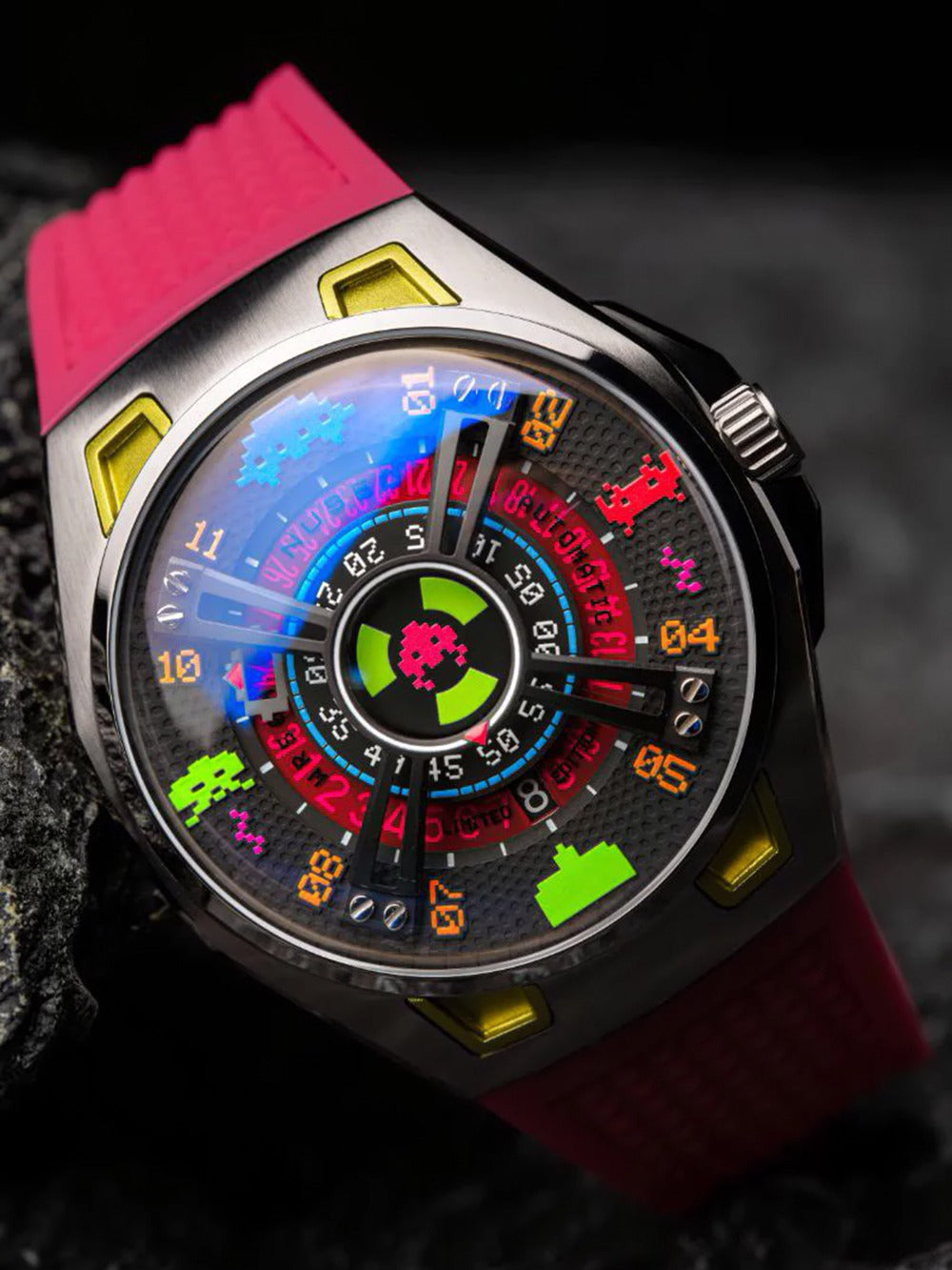 Nubeo NB-6099-SI-02 vyriškas laikrodis Space Invaders Limited Edition Automatic 44mm 5ATM