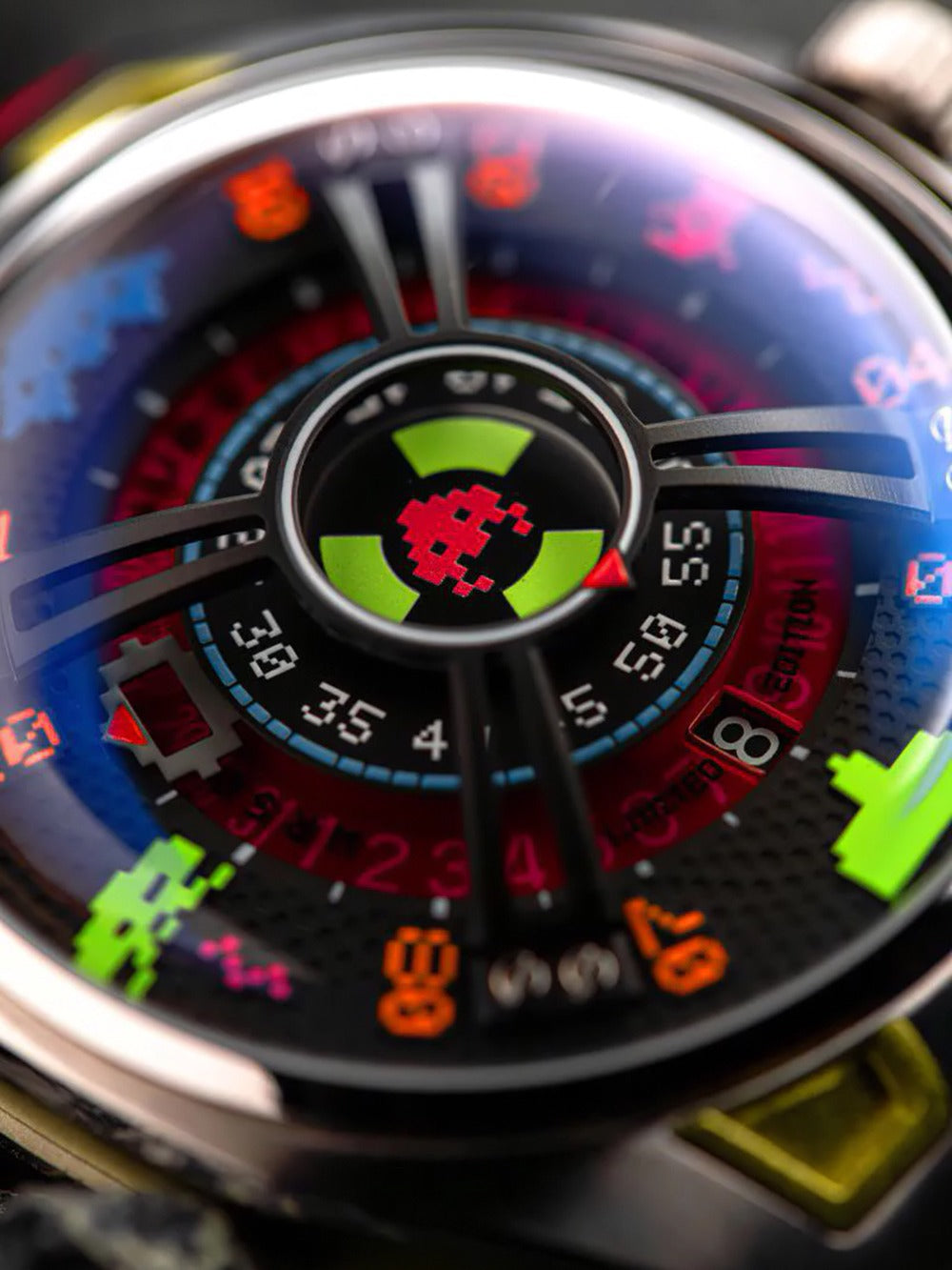 Nubeo NB-6099-SI-02 vyriškas laikrodis Space Invaders Limited Edition Automatic 44mm 5ATM
