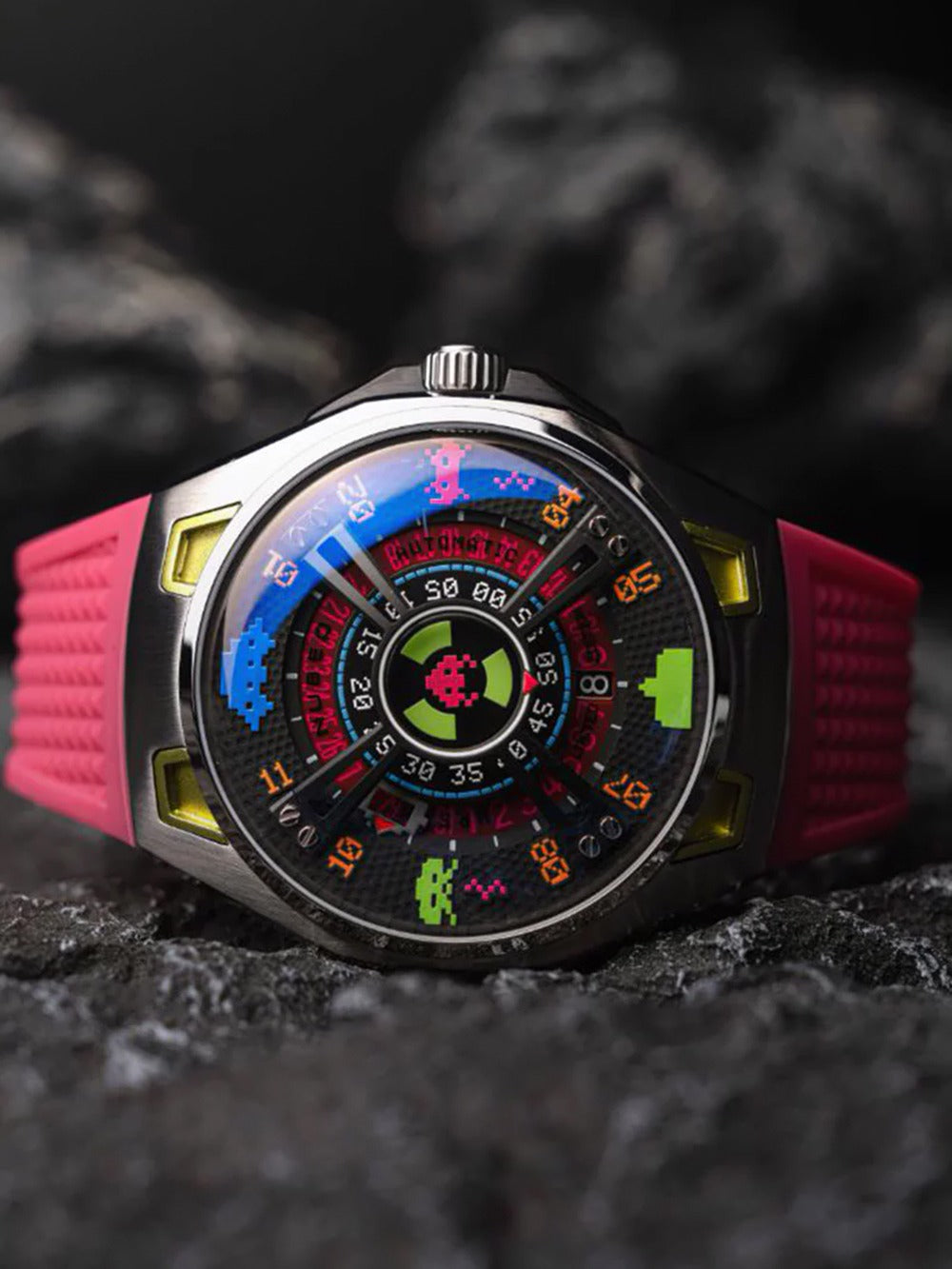 Nubeo NB-6099-SI-02 vyriškas laikrodis Space Invaders Limited Edition Automatic 44mm 5ATM
