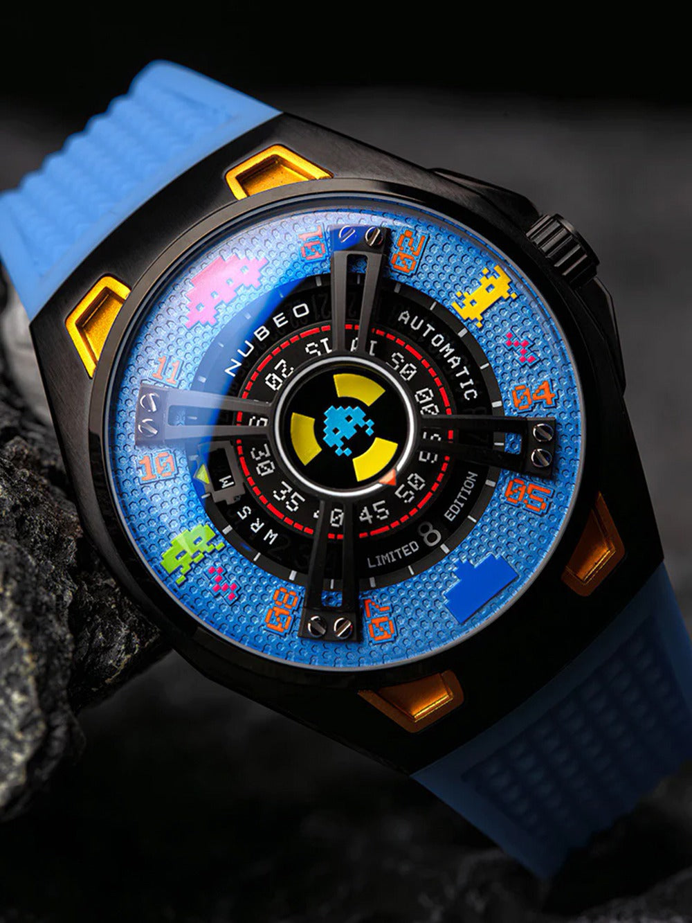 Nubeo NB-6099-SI-03 vyriškas laikrodis Space Invaders Limited Edition Automatic 44mm 5ATM