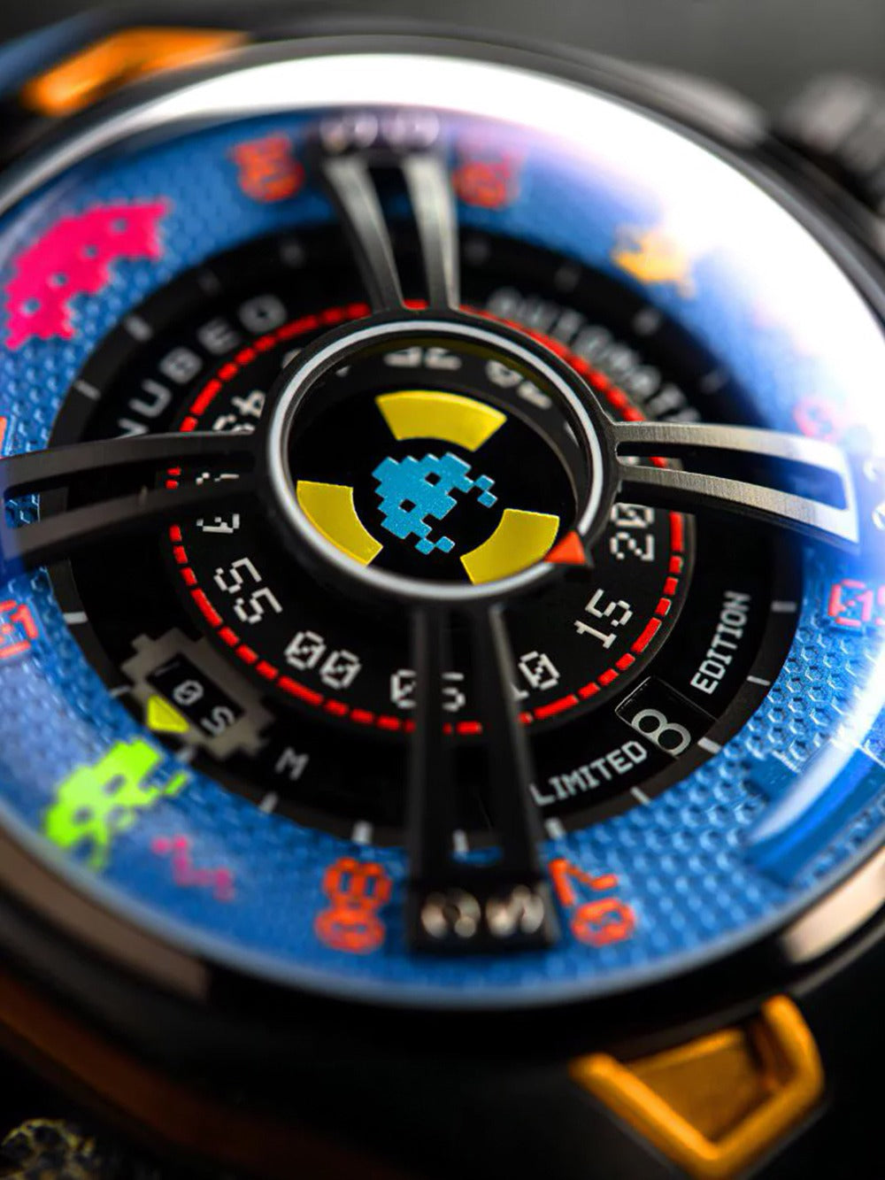 Nubeo NB-6099-SI-03 vyriškas laikrodis Space Invaders Limited Edition Automatic 44mm 5ATM
