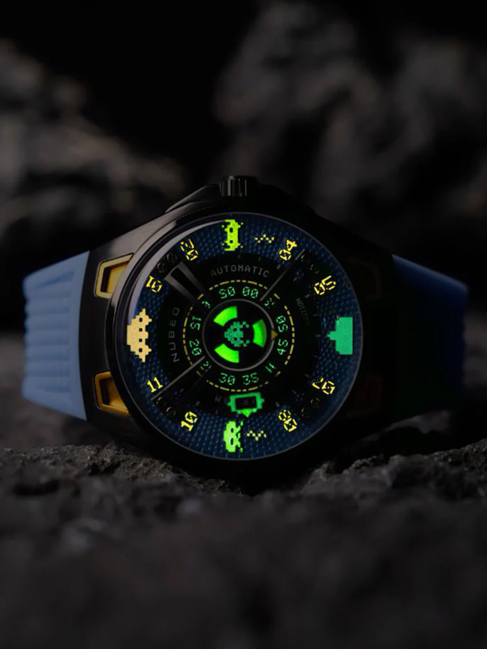 Nubeo NB-6099-SI-03 vyriškas laikrodis Space Invaders Limited Edition Automatic 44mm 5ATM