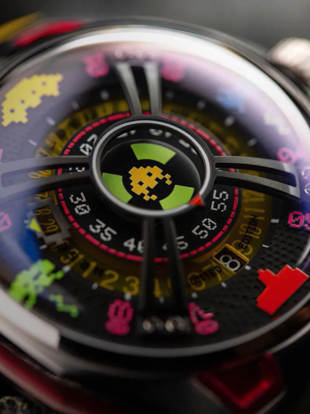 Nubeo NB-6099-SI-04 vyriškas laikrodis Space Invaders Limited Edition Automatic 44mm 5ATM