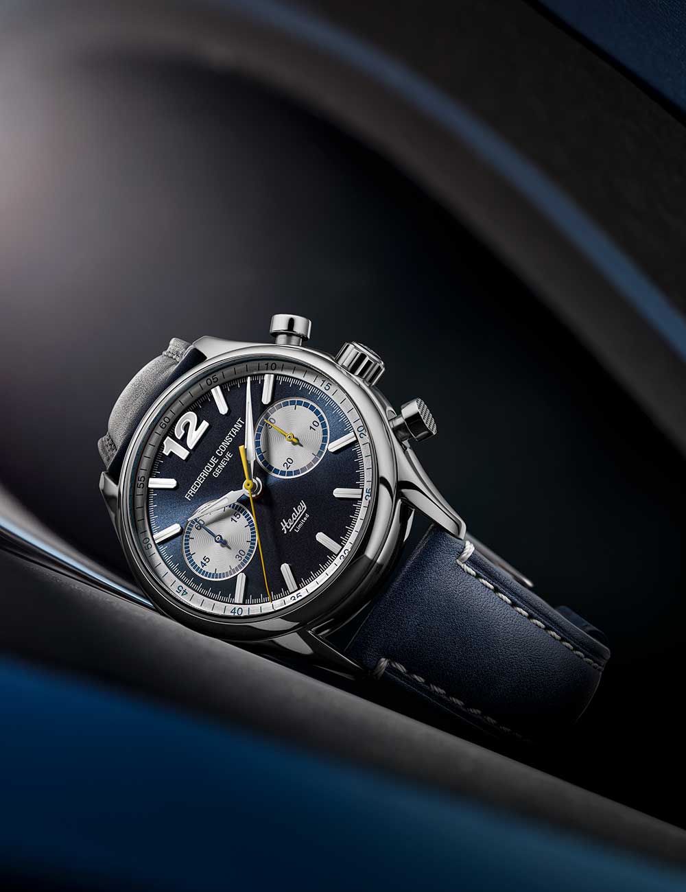Frederique Constant FC-397HNS5B6 vyriškas laikrodis Vintage Rally Healey Chrono 42mm 5ATM