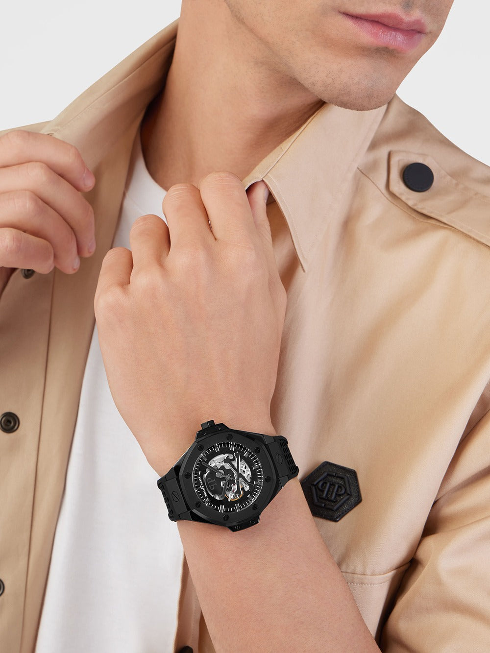 Philipp Plein PWPFA0924 vyriškas laikrodis Skeleton Royal Automatic 46mm 5ATM