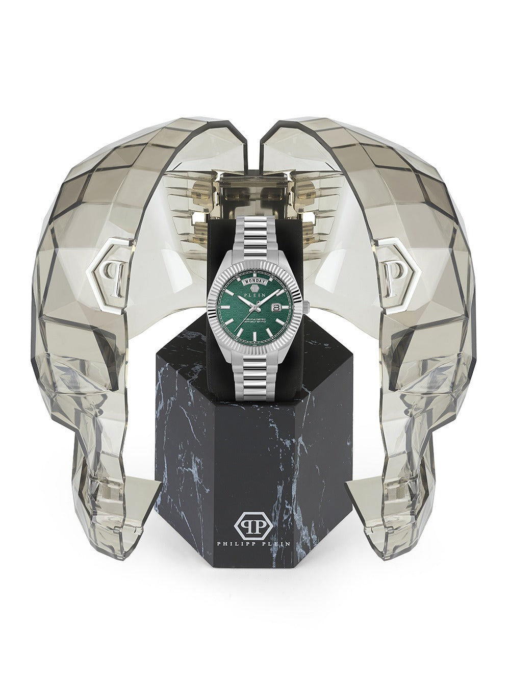 Philipp Plein PWPNA0124 vyriškas laikrodis Rock Couture Day-Date 42mm 5ATM