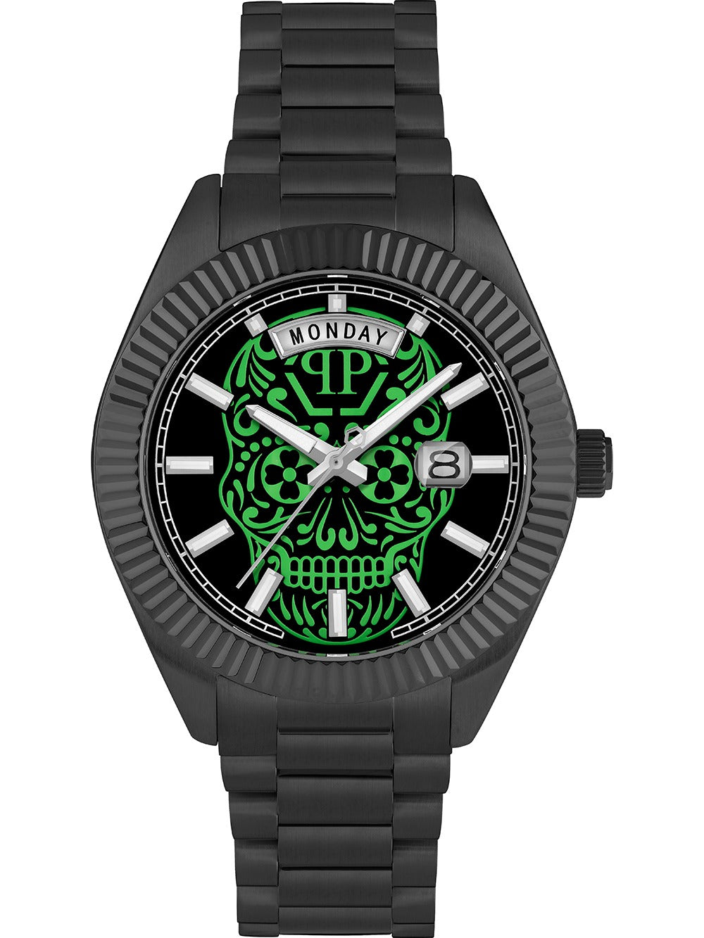 Philipp Plein PWPNA0724 vyriškas laikrodis Rock Couture Day-Date 42mm 5ATM