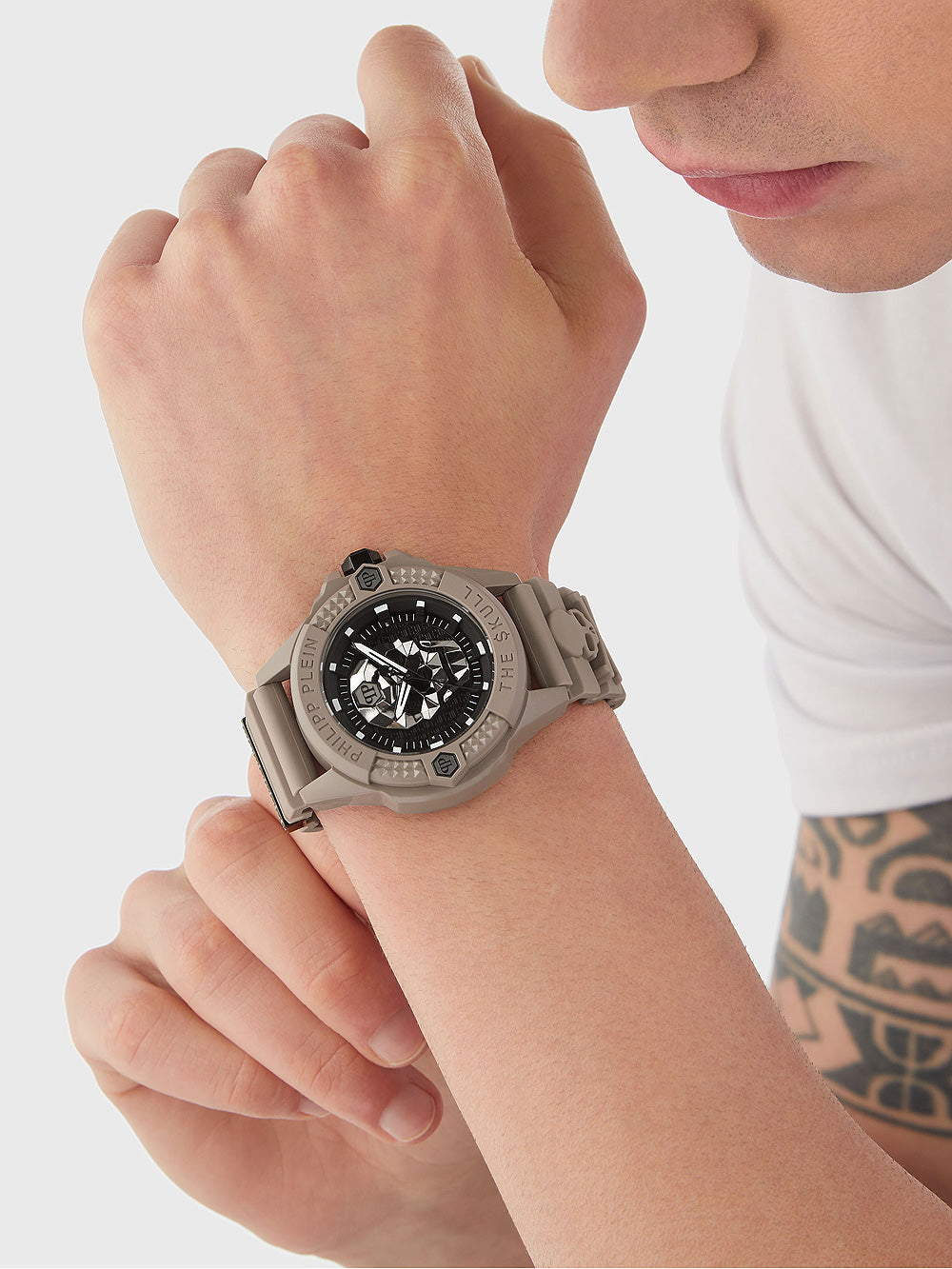 Philipp Plein PWUBA0323 The $kull Ecoceramic vyriškas laikrodis 44mm 5ATM