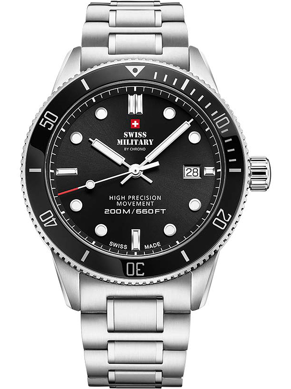 Swiss Military SM34088.01 Diver Quartz vyriškas laikrodis 42mm 20ATM