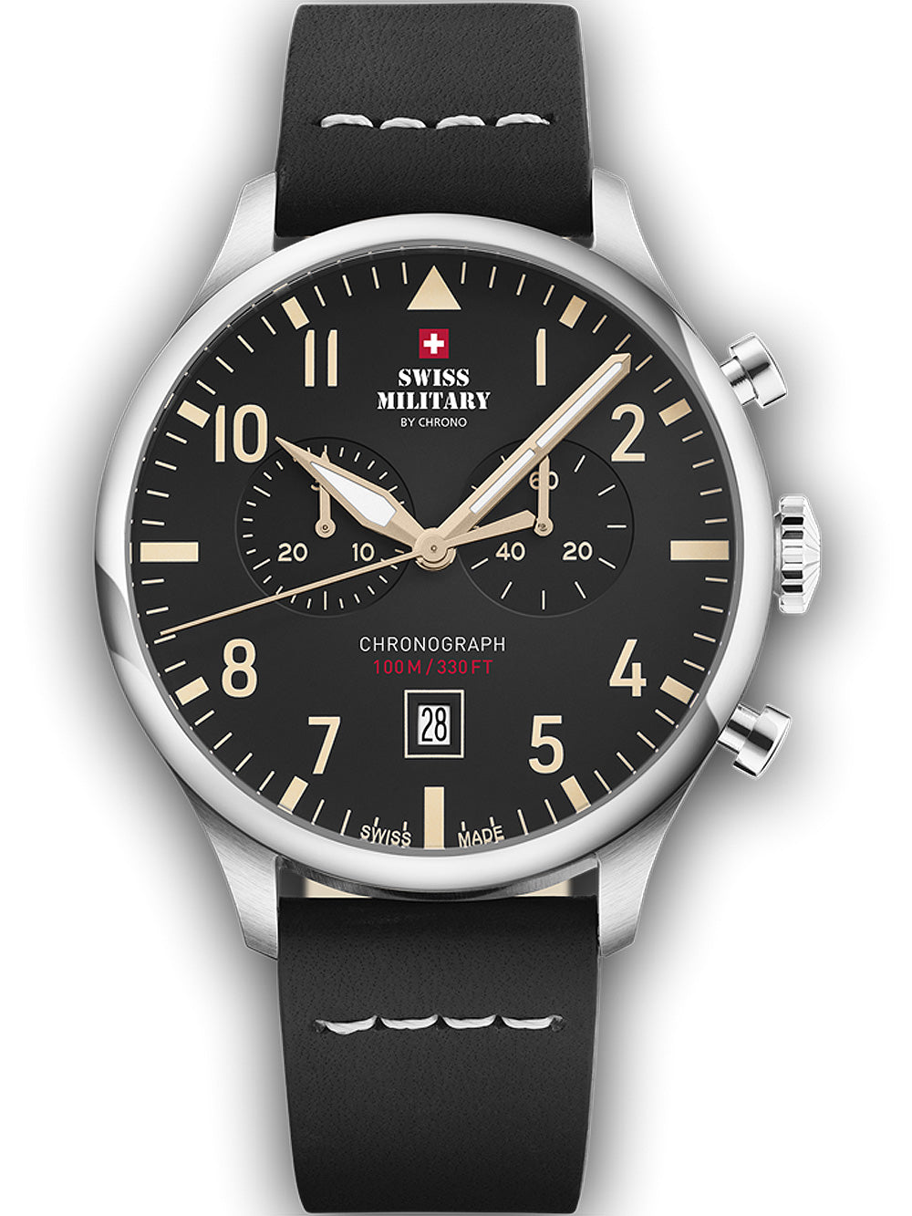 Swiss Military SM34098.08 Vintage Chronograph vyriškas laikrodis 43mm 10ATM