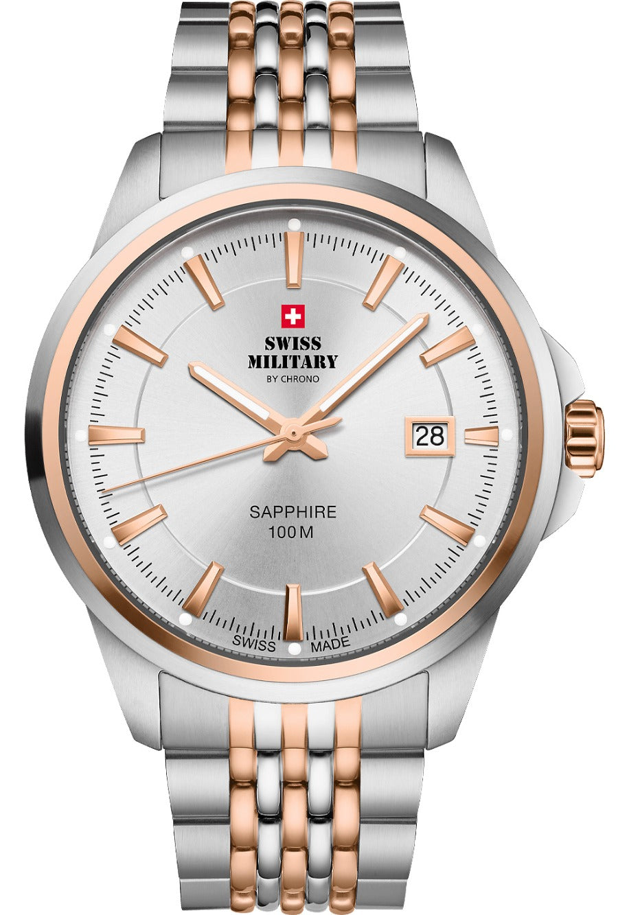Swiss Military SM34104.07 vyriškas laikrodis Classic Sapphire Glas 40mm 10ATM
