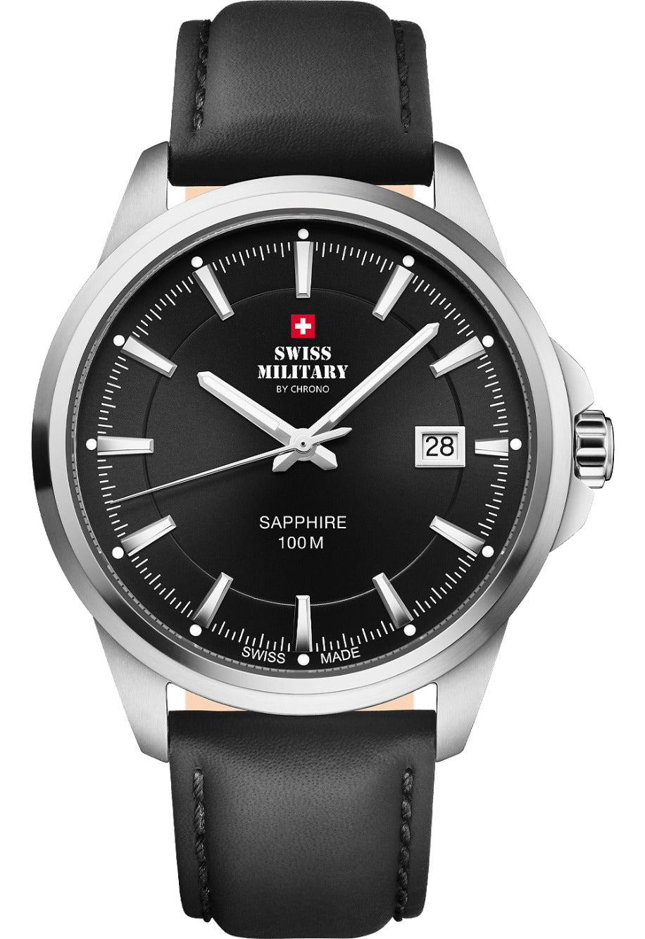 Swiss Military SM34104.08 vyriškas laikrodis Classic Sapphire Glas 40mm 10ATM