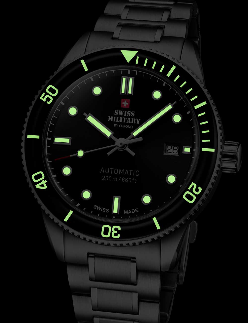 Swiss Military SMA34106.04 vyriškas laikrodis Automatic Diver 42mm 20ATM