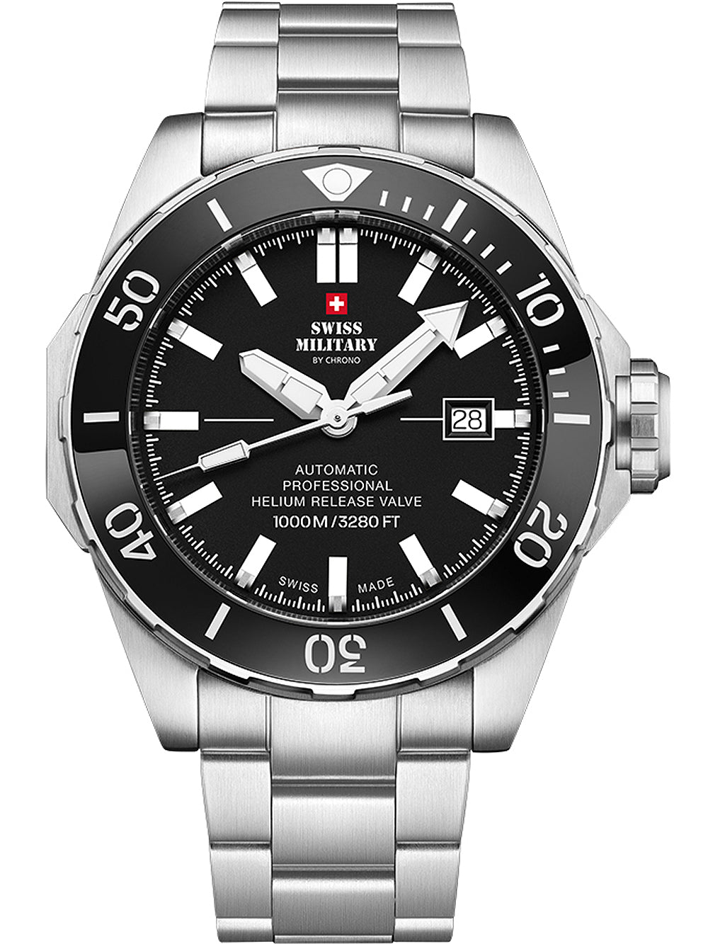 Swiss Military SMA34092.01 Automatic Diver vyriškas laikrodis 45mm 100ATM