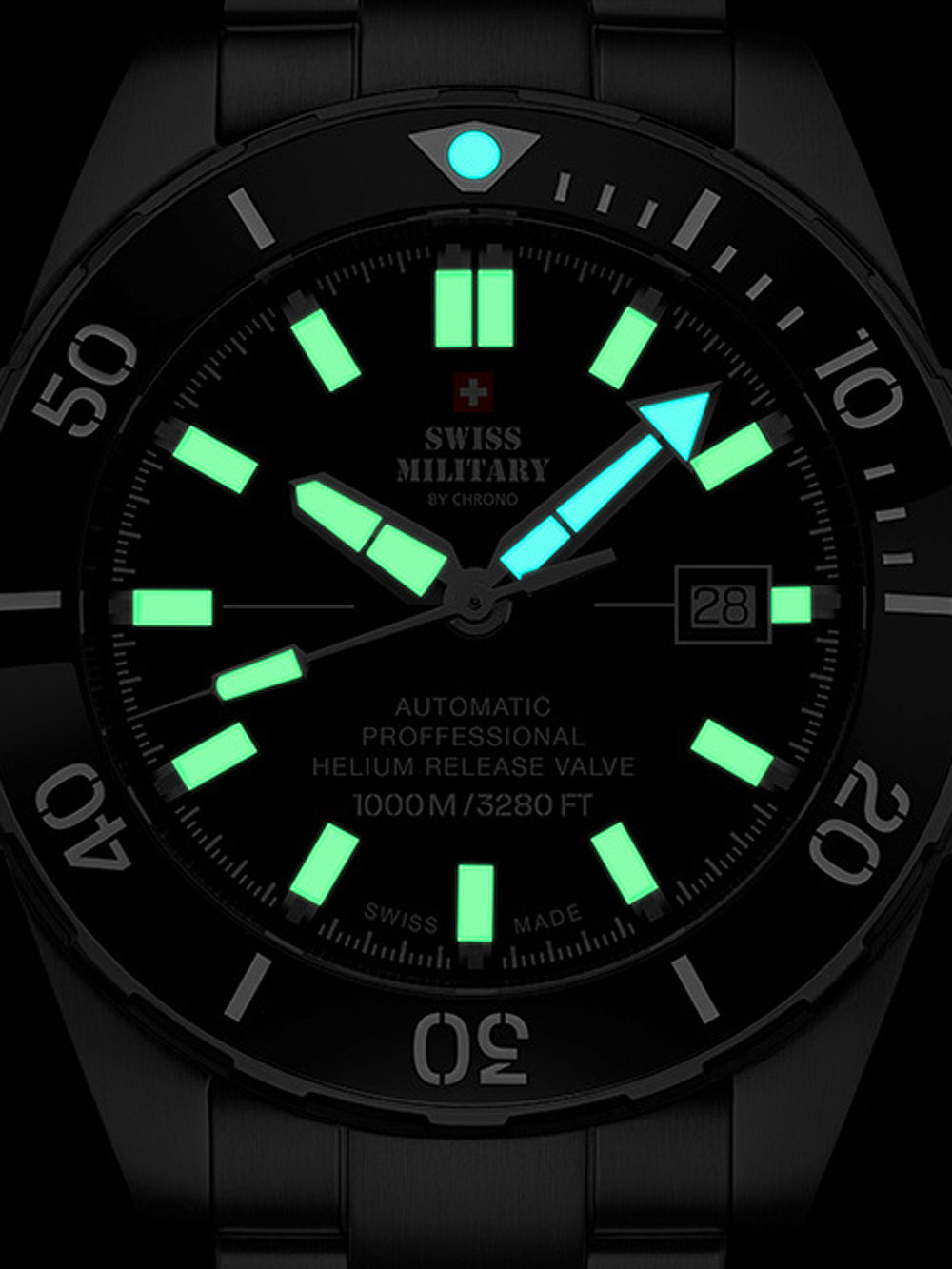 Swiss Military SMA34092.04 Automatic Diver vyriškas laikrodis 45mm 100ATM