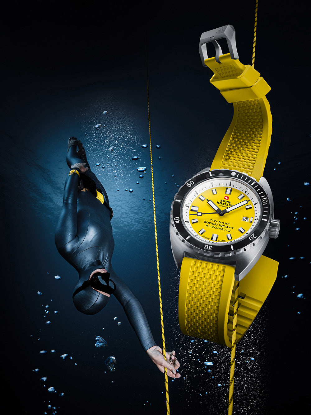 Swiss Military SMA34100.11 Diver Titanium Automatic vyriškas laikrodis 42mm 30ATM