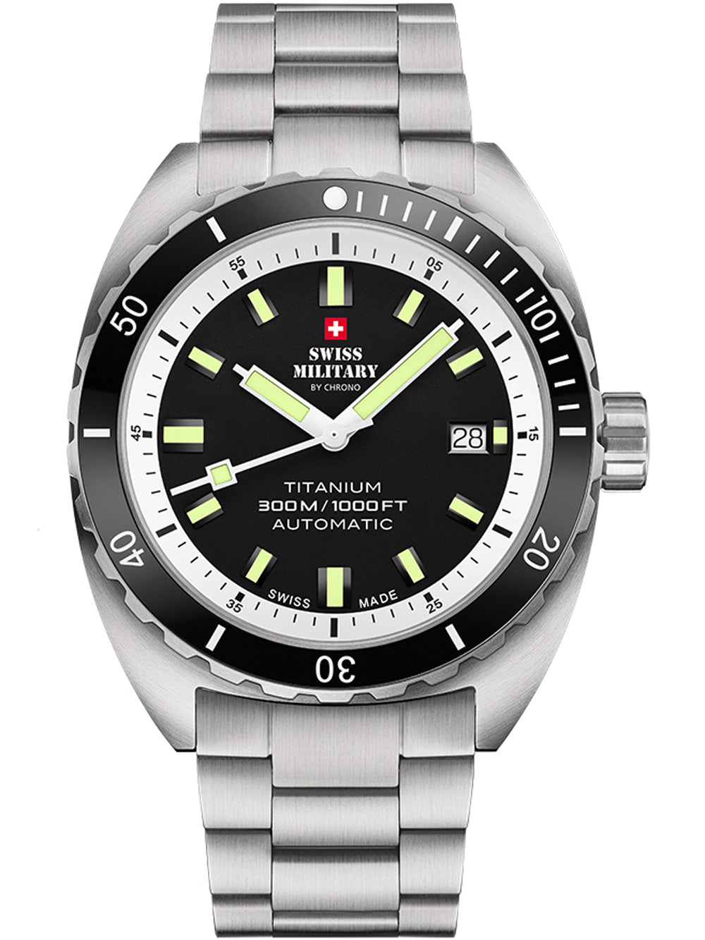 Swiss Military SMA34100.02 Diver Titanium Automatic vyriškas laikrodis 42mm 30ATM