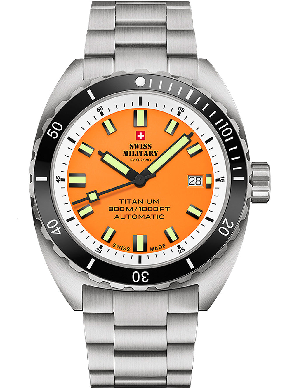 Swiss Military SMA34100.04 Diver Titanium Automatic vyriškas laikrodis 42mm 30ATM