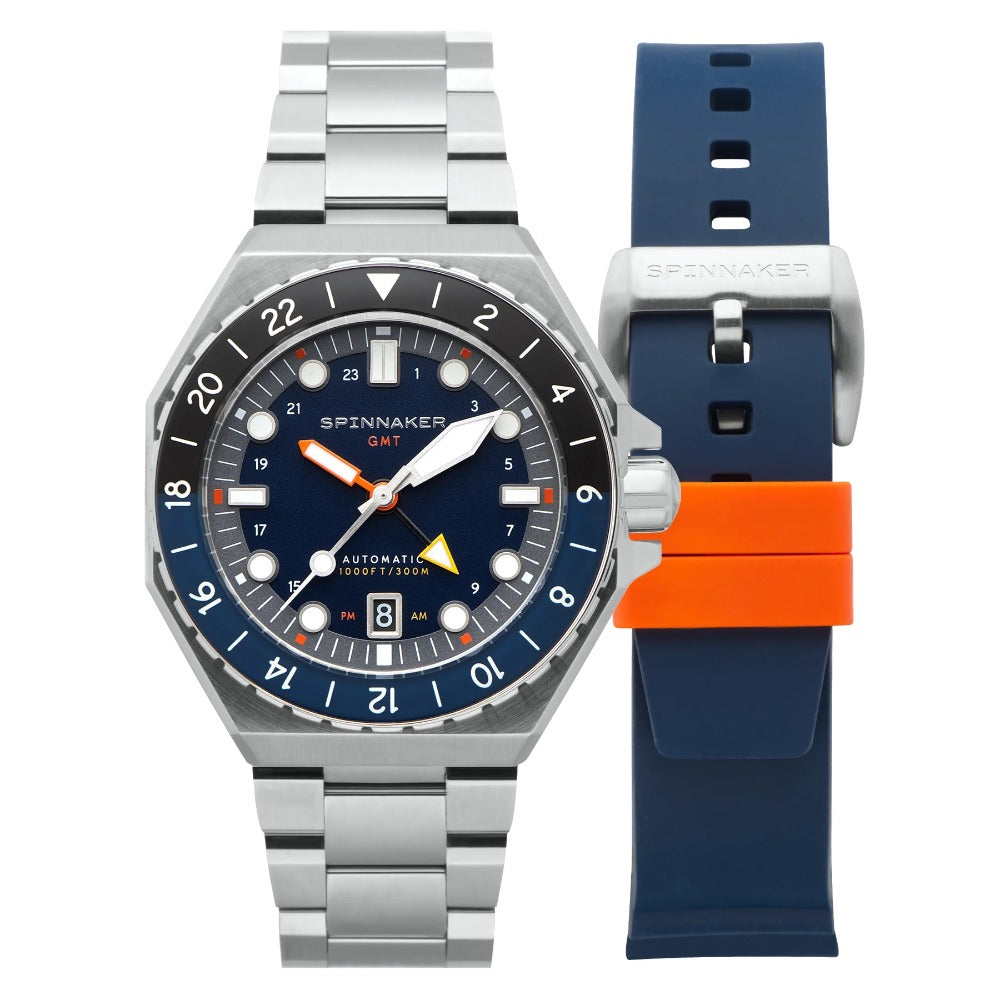 Spinnaker SP-5119-22 Dumas Automatic GMT vyriškas laikrodis 44mm 30ATM
