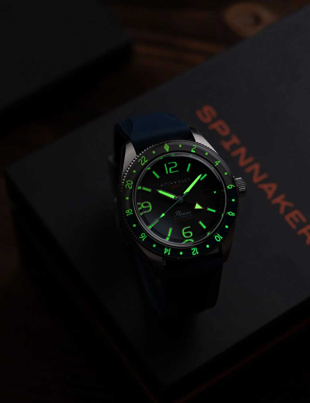 Spinnaker SP-5120-11 vyriškas laikrodis Fleuss GMT Automatic Set 43mm 15ATM
