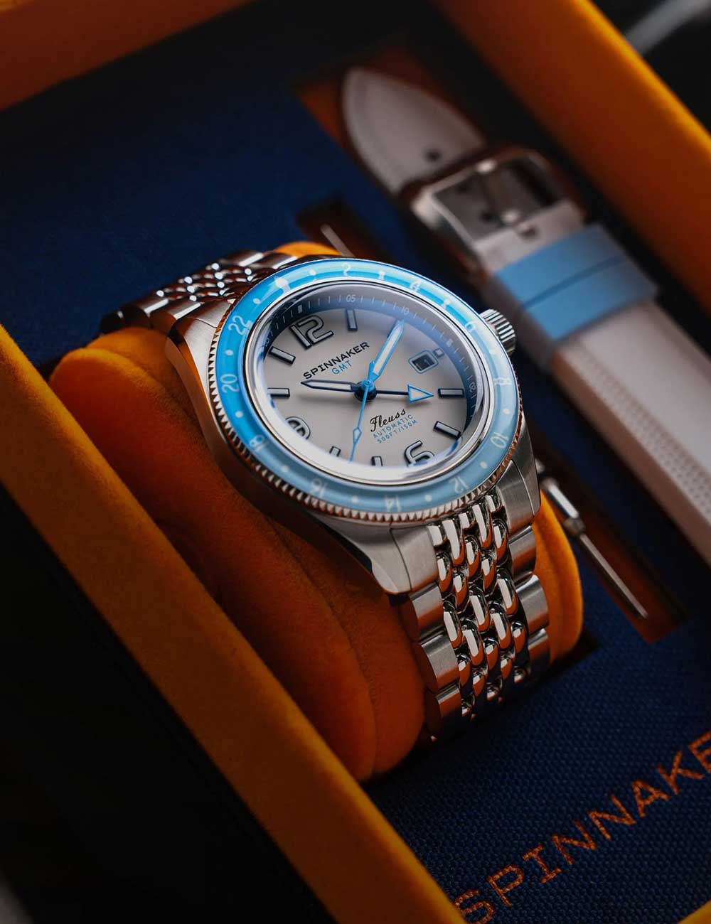 Spinnaker SP-5120-22 vyriškas laikrodis Fleuss GMT Automatic Set 43mm 15ATM