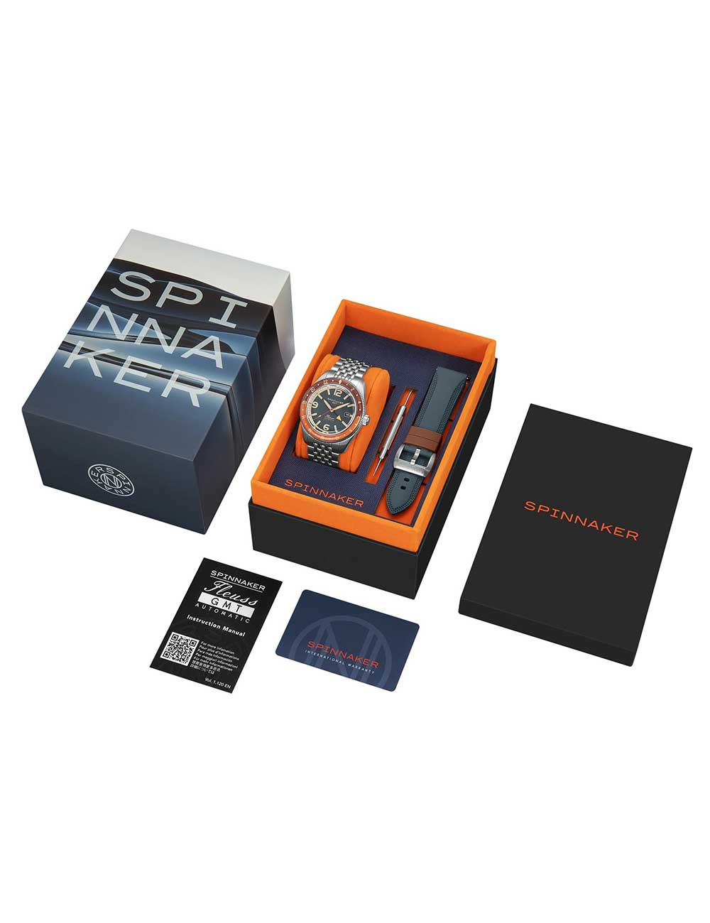 Spinnaker SP-5120-55 vyriškas laikrodis Fleuss GMT Automatic Set 43mm 15ATM
