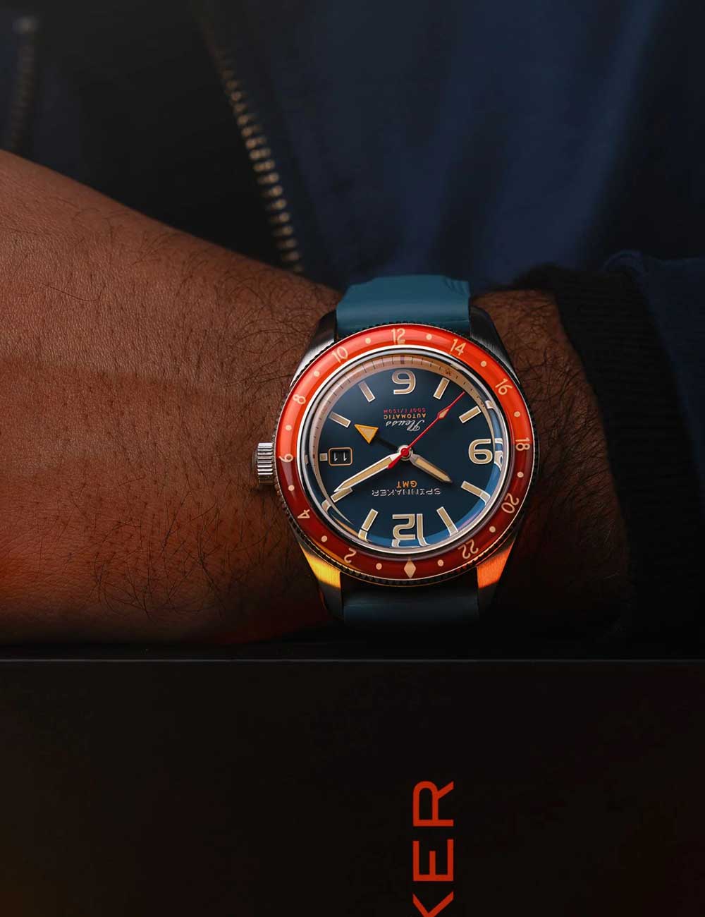 Spinnaker SP-5120-55 vyriškas laikrodis Fleuss GMT Automatic Set 43mm 15ATM