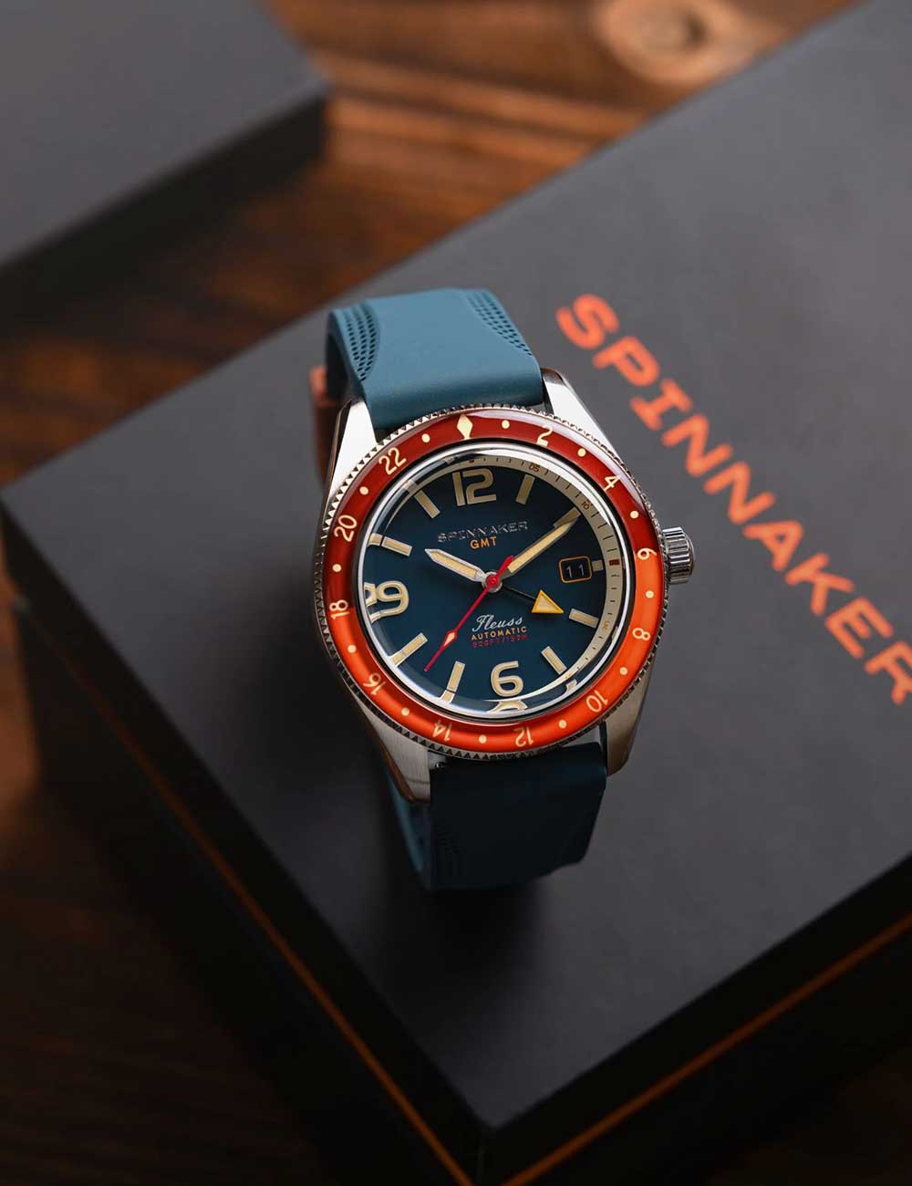 Spinnaker SP-5120-55 vyriškas laikrodis Fleuss GMT Automatic Set 43mm 15ATM