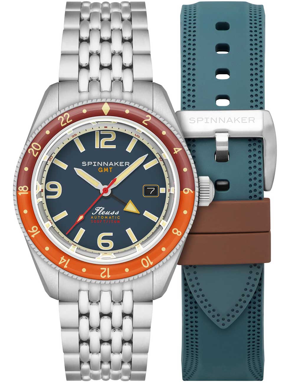 Spinnaker SP-5120-55 vyriškas laikrodis Fleuss GMT Automatic Set 43mm 15ATM
