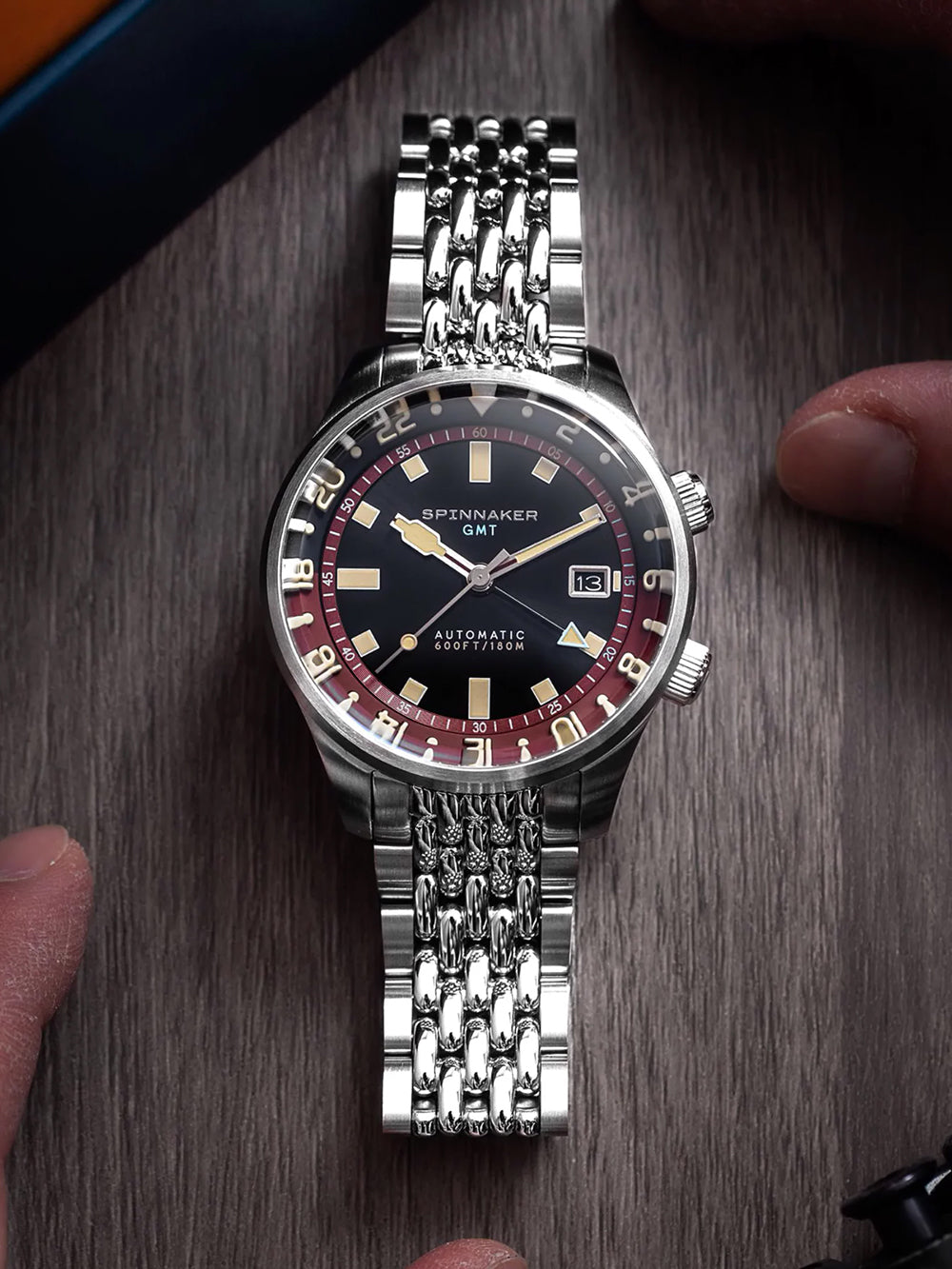 Spinnaker SP-5121-11 vyriškas laikrodis Bradner GMT Automatic 42mm 18ATM