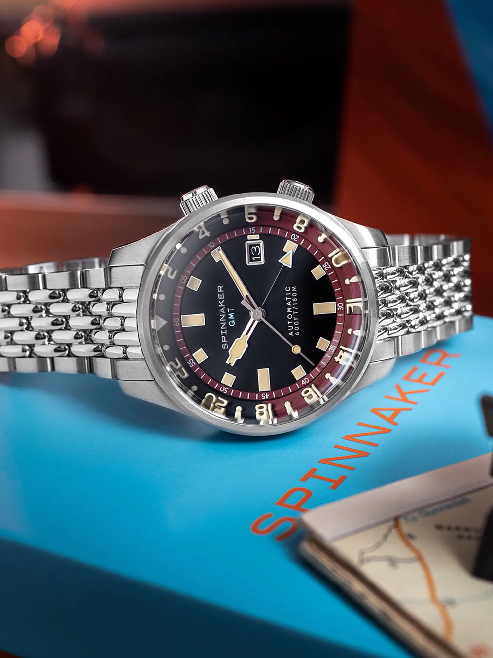 Spinnaker SP-5121-11 vyriškas laikrodis Bradner GMT Automatic 42mm 18ATM