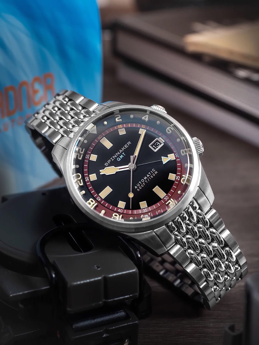 Spinnaker SP-5121-11 vyriškas laikrodis Bradner GMT Automatic 42mm 18ATM