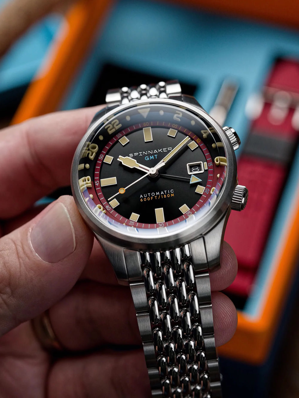 Spinnaker SP-5121-11 vyriškas laikrodis Bradner GMT Automatic 42mm 18ATM