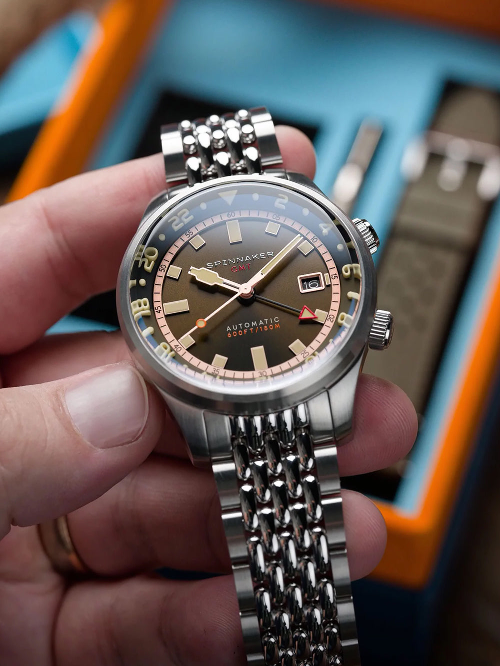 Spinnaker SP-5121-22 vyriškas laikrodis Bradner GMT Automatic 42mm 18ATM