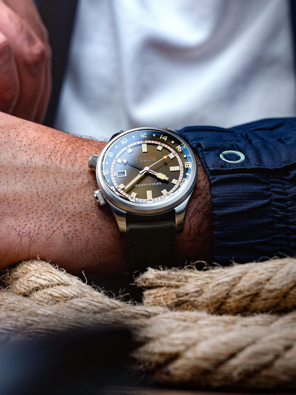 Spinnaker SP-5121-22 vyriškas laikrodis Bradner GMT Automatic 42mm 18ATM