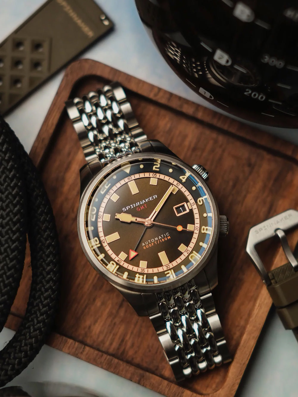 Spinnaker SP-5121-22 vyriškas laikrodis Bradner GMT Automatic 42mm 18ATM