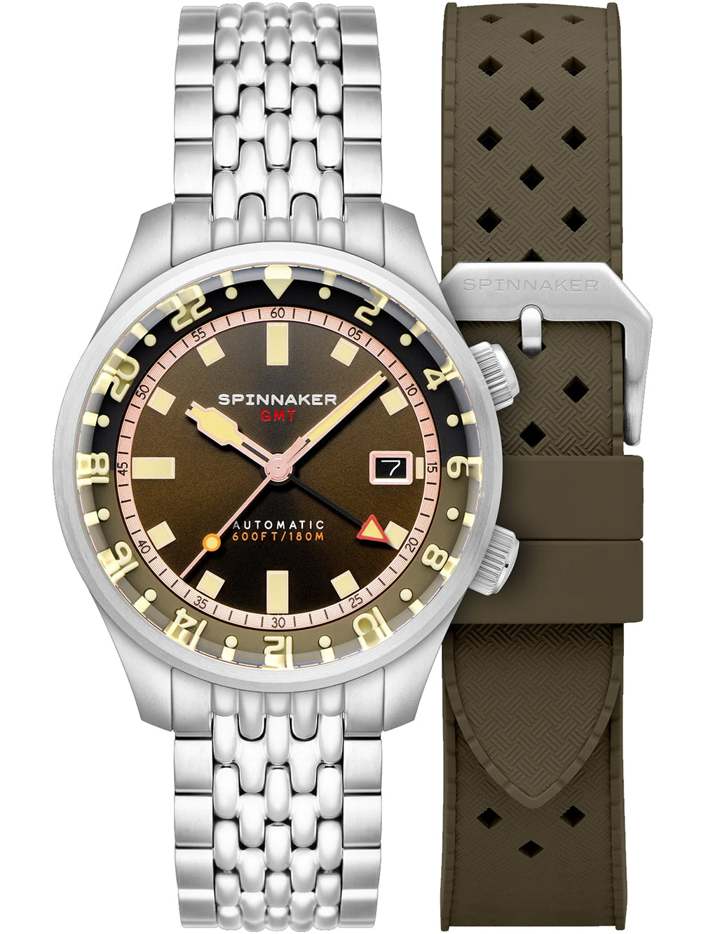 Spinnaker SP-5121-22 vyriškas laikrodis Bradner GMT Automatic 42mm 18ATM