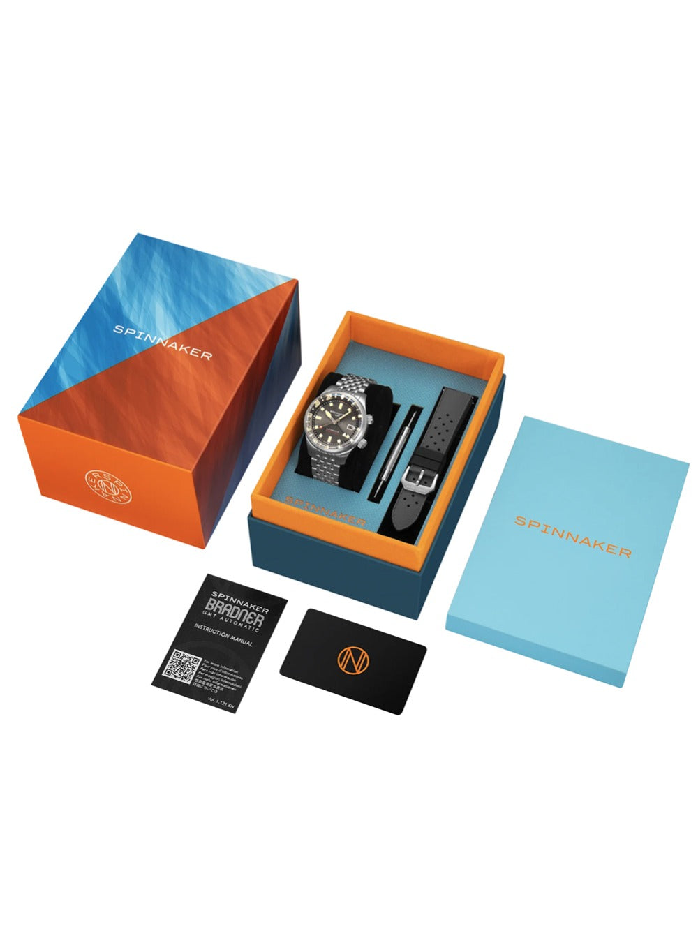 Spinnaker SP-5121-33 vyriškas laikrodis Bradner GMT Automatic 42mm 18ATM