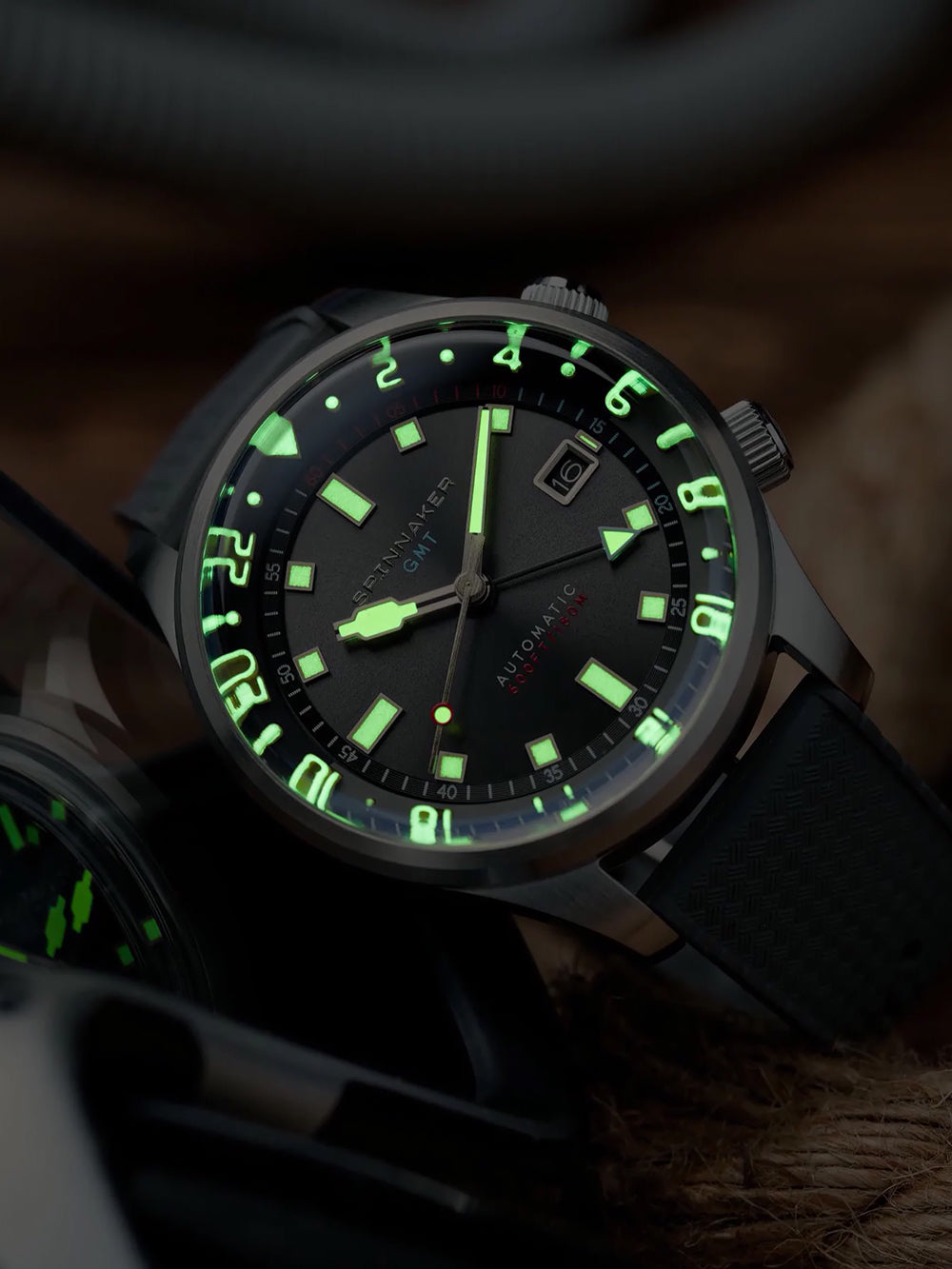 Spinnaker SP-5121-33 vyriškas laikrodis Bradner GMT Automatic 42mm 18ATM