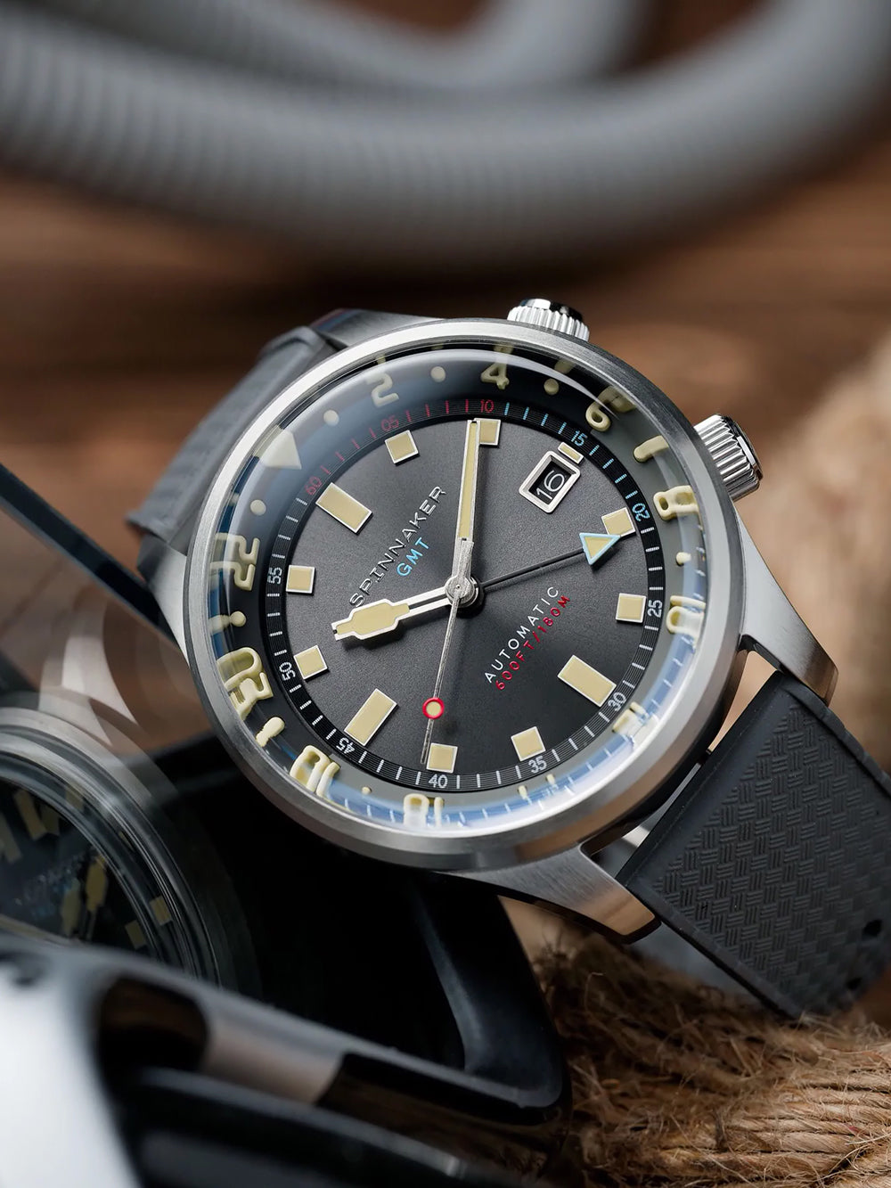 Spinnaker SP-5121-33 vyriškas laikrodis Bradner GMT Automatic 42mm 18ATM