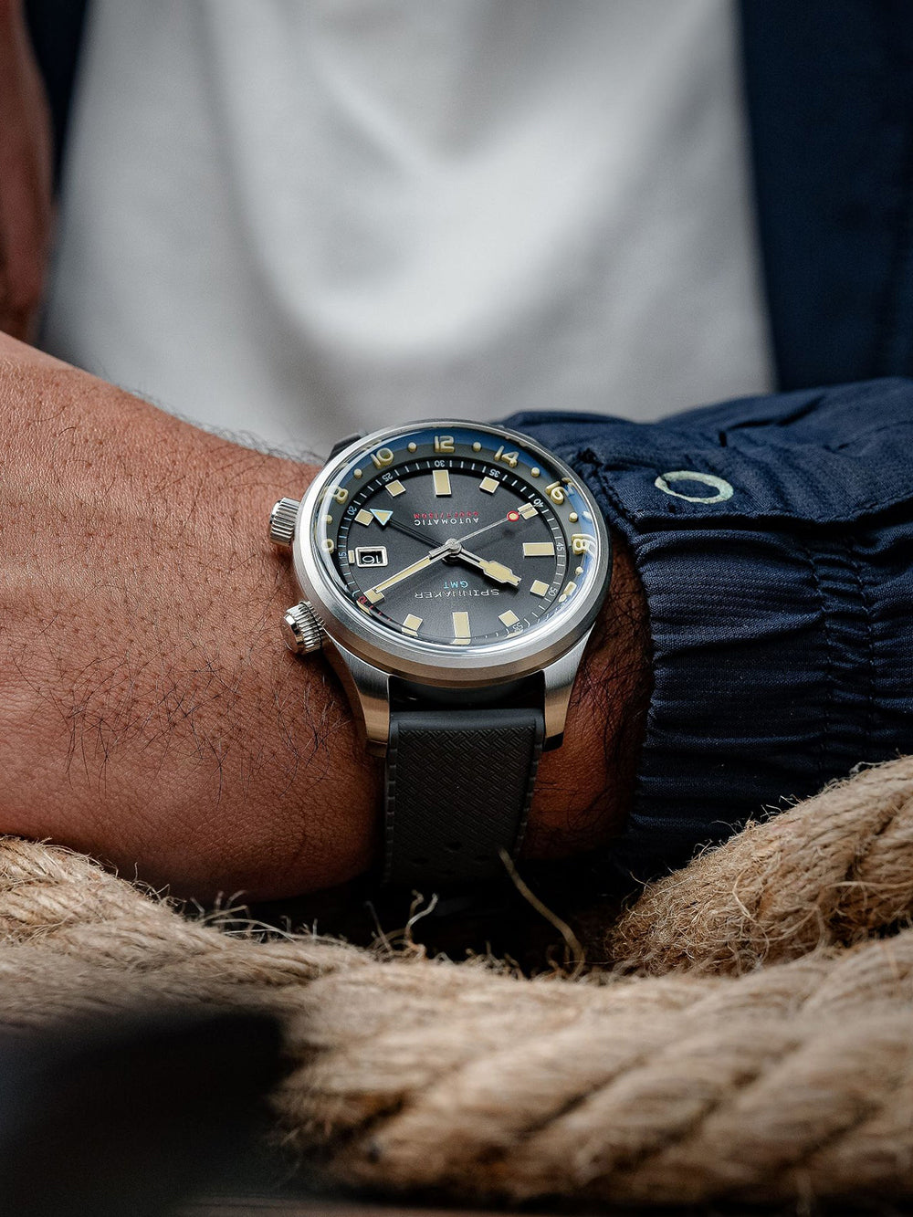 Spinnaker SP-5121-33 vyriškas laikrodis Bradner GMT Automatic 42mm 18ATM