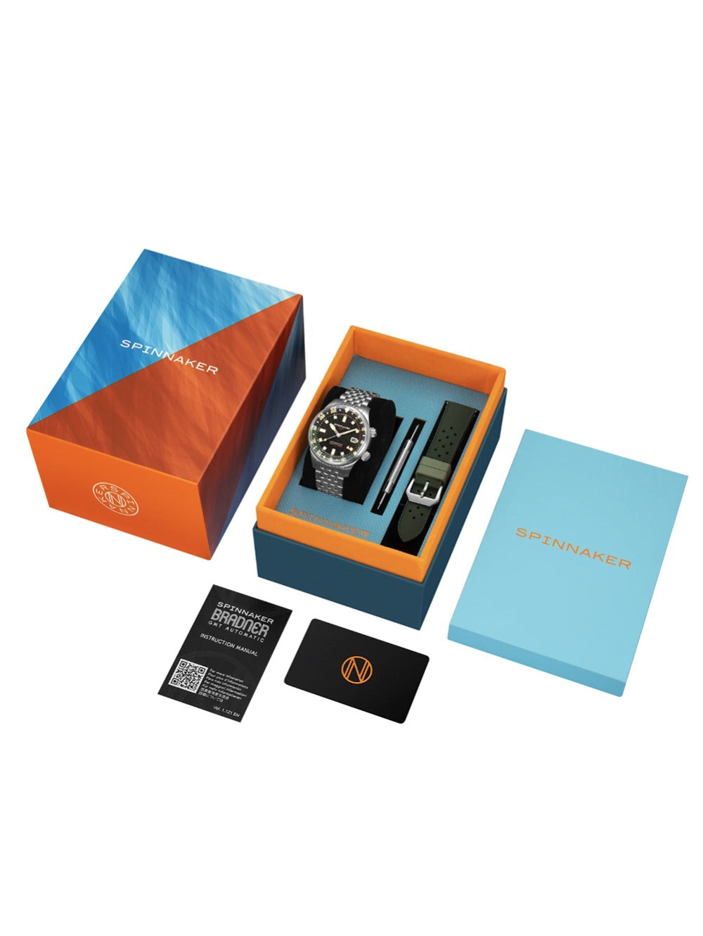 Spinnaker SP-5121-44 vyriškas laikrodis Bradner GMT Automatic 42mm 18ATM