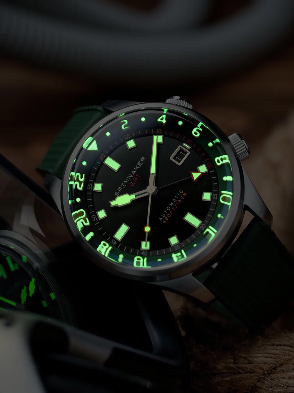 Spinnaker SP-5121-44 vyriškas laikrodis Bradner GMT Automatic 42mm 18ATM