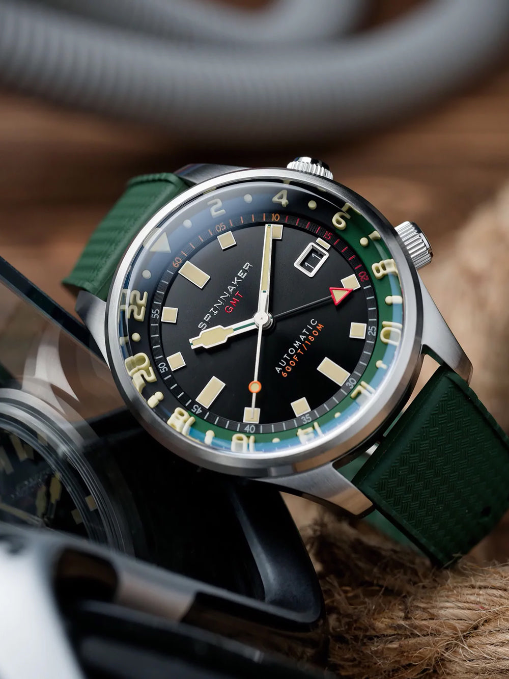 Spinnaker SP-5121-44 vyriškas laikrodis Bradner GMT Automatic 42mm 18ATM